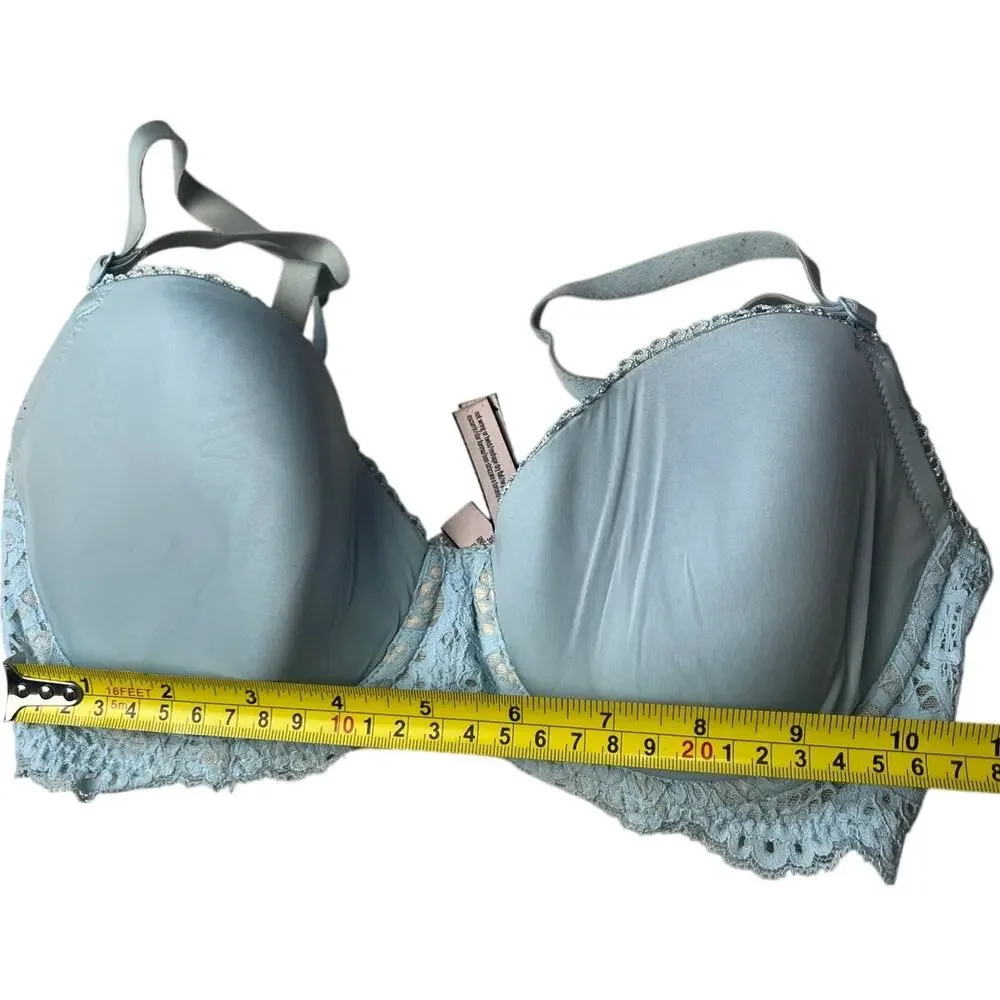 Victoria's Secret Angel Pale Light Blue Lace Bra 32DD